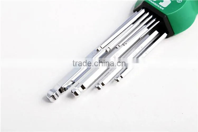 High Quality 9Pcs L Type Hex Key Set with Ball Head