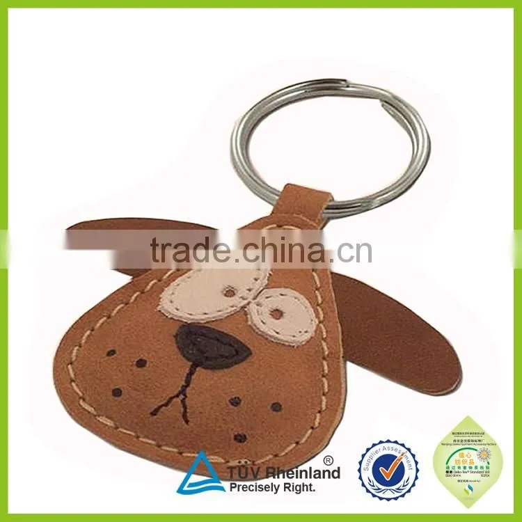 keychain leather factory cheap custom made embossed animal leather keychains