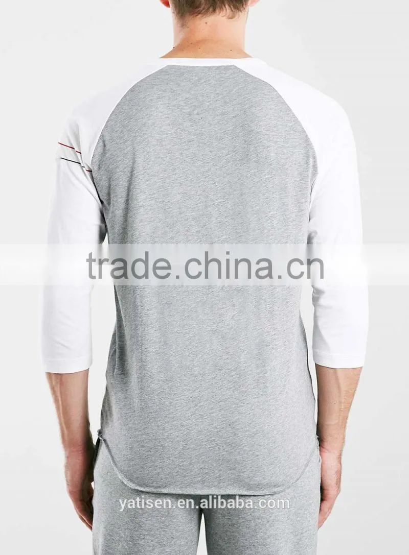 2015 high quality 100% cotton t-shirt wide neck men wholesale t-shirt printing design long sleeves t-shirt