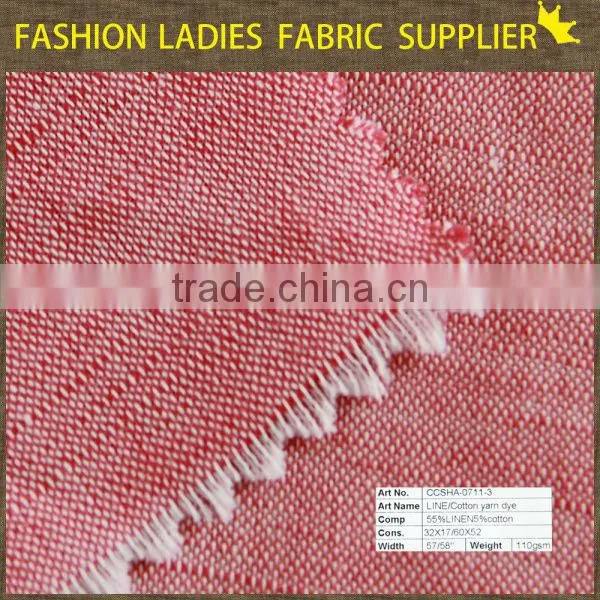 cotton linen fabric wholesale solid woven shirting linen fabric shaoxing textile pants linen fabric