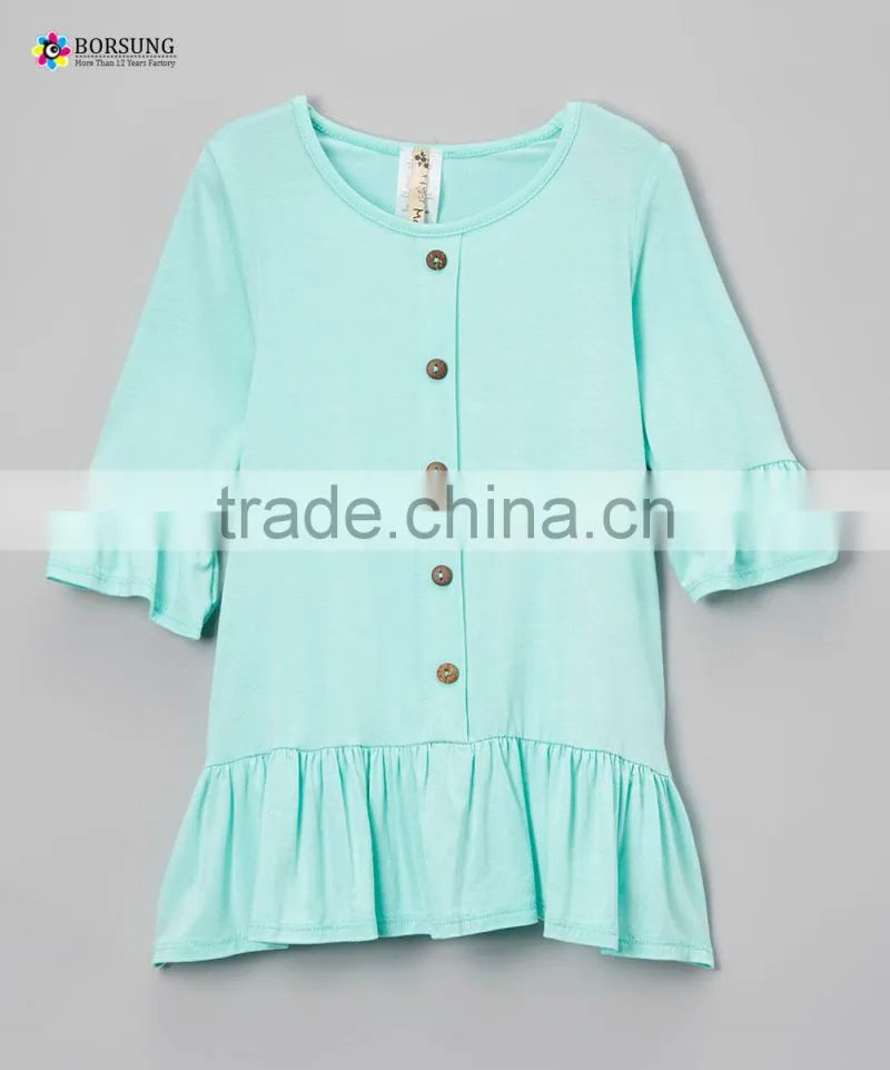 Girls dress 2017 summer new flare sleeve ruffle cotton children dress