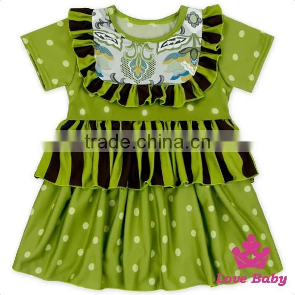 Solid Color Soft Cotton Beautiful Girl Casual Wear Smocking Short Sleeve Tops