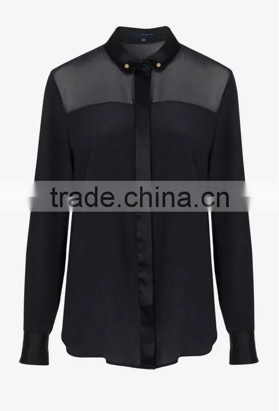 Ladies Buttoned Pure Silk Classic Blouse