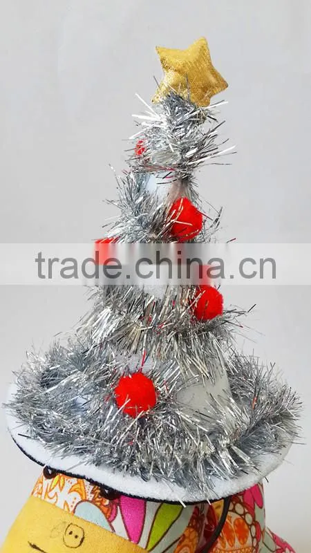factory sale green Christmas tree style pet top hats