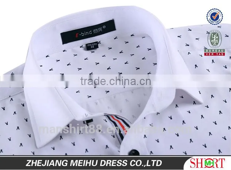latest fashion print dobby short sleeve man casual shirt