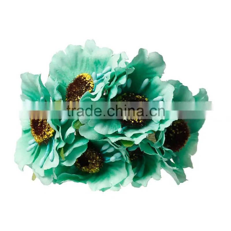 Terylene Artificial Chrysanthemum Flower Decoration Millinery Green 11.0cm(4 3/8")