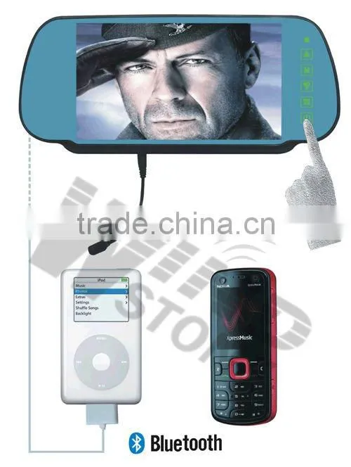 Car Reversing Mirror Auto Parking Sensors with Multimedia Player MP5 Rador Detector