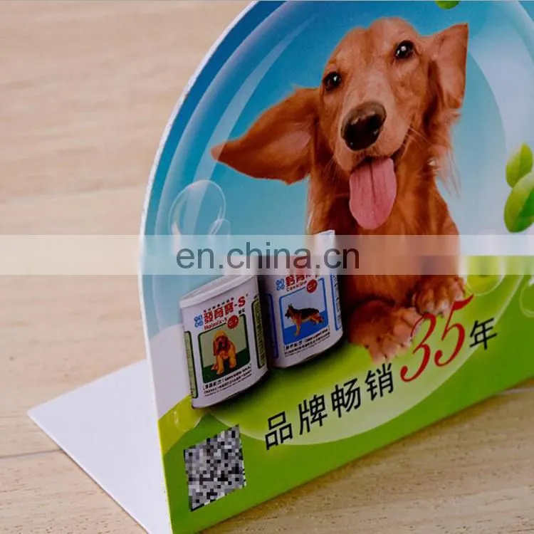 Trusted factory supplier Plastic acrylic stand up card customized printing pvc advertisement card