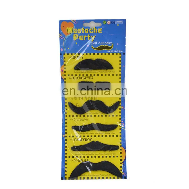 Party holiday Funny Self Adhesive Black Fake artificial beard mustache for Halloween wholesale MOU-2478