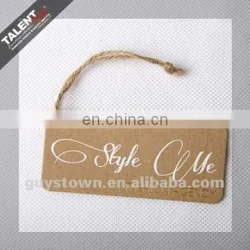 High Quality Spot UV printed Kraft paper hang tag for garments
