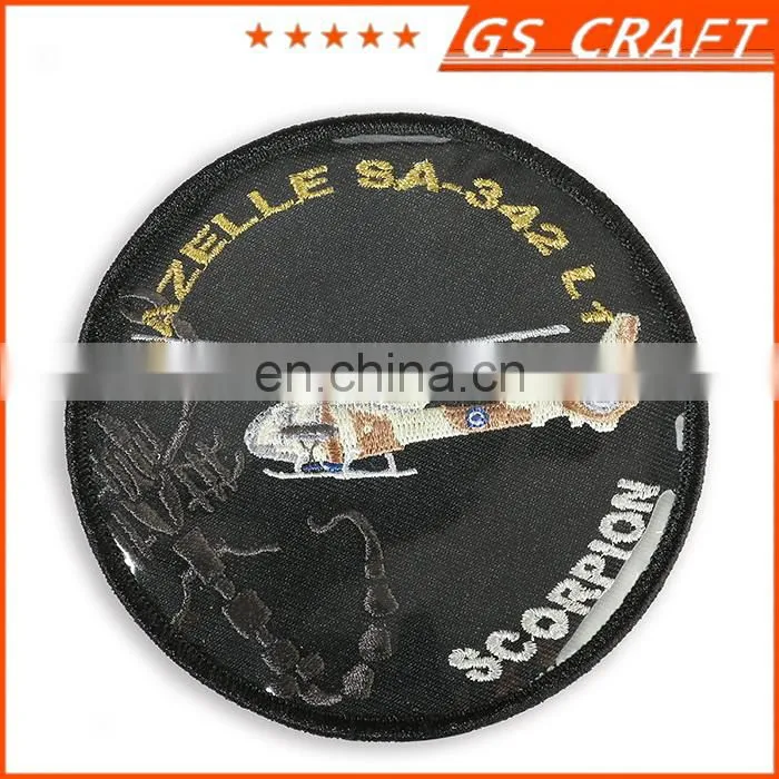 Custom made Embroidery Patch with Waterproof transparent plastic cover