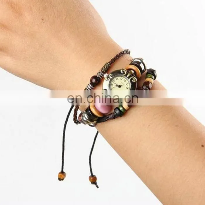 High quality arrivals fashion stainless steel genuine charm leather pocket watch