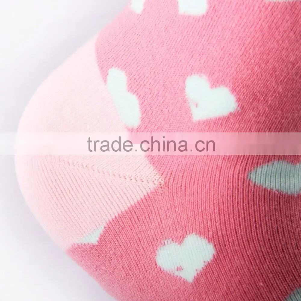 Lovely heart women colorful knitted cotton socks wholesale2016
