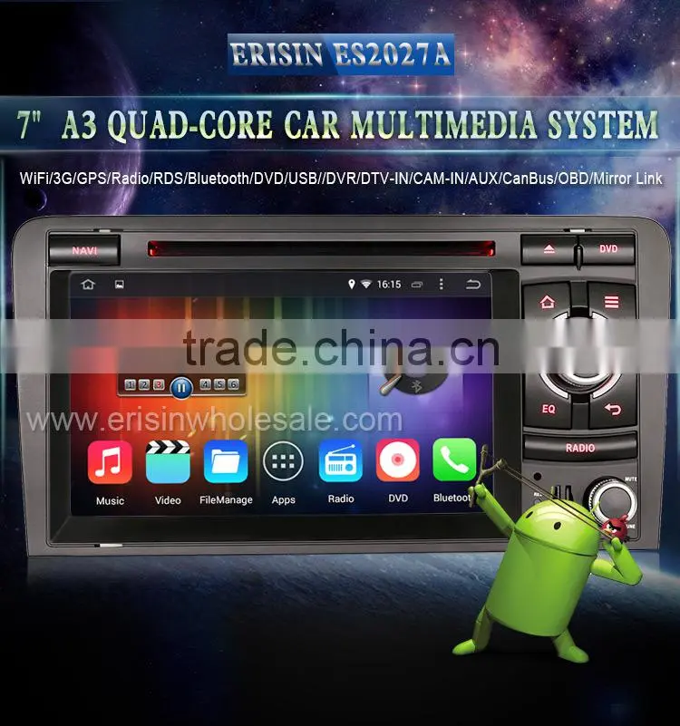 Erisin ES2027A 7" 2 Din Car DVD with Android Can-bus for A3 RNSE-PU