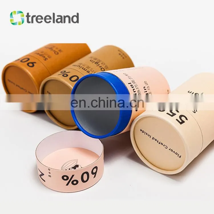 Eco Friendly Printing Food Grade Biodegradable Cylinder Kraft Cardboard Tube Paper Container Packaging