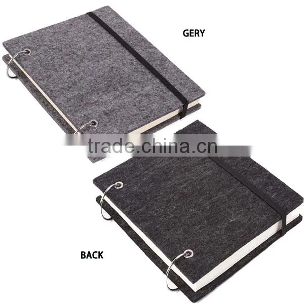 hot selling felt spiral notebook high qulaity wool notebook Multicolor cover with elastic
