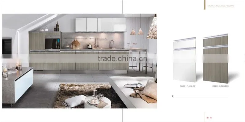 Assemble modular PVC membrane kitchen cabinets on sale( CDY-SP013)