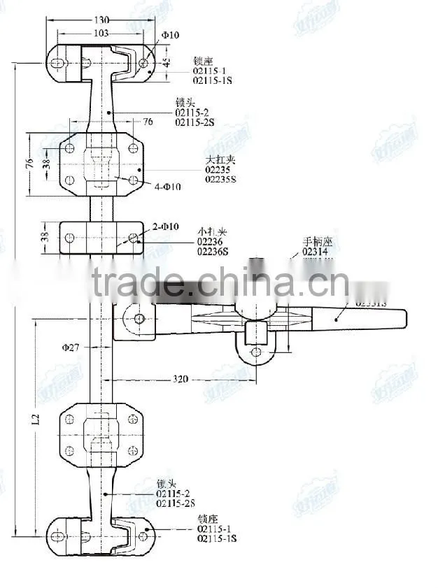 153531 Truck door cam lock
