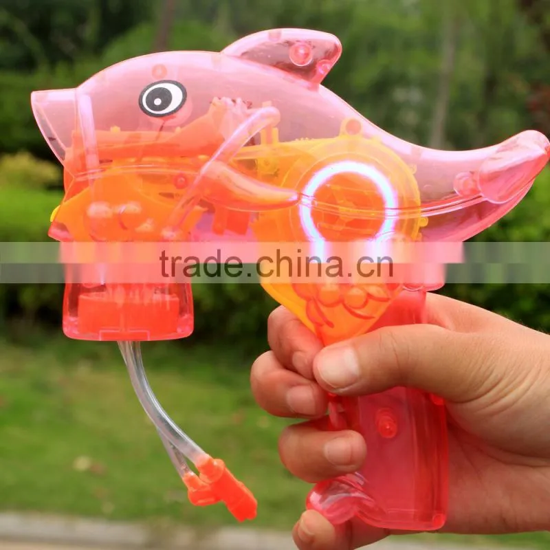 amazing transparent plastic bubble blower gun -cartoon dolphin bubble gun