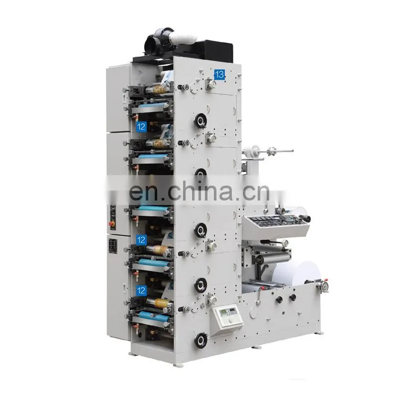 UTR320 3 inch air shaft pvc shrink film label Flexo Printing Machine, LED UV oven sticker flexographic press printer