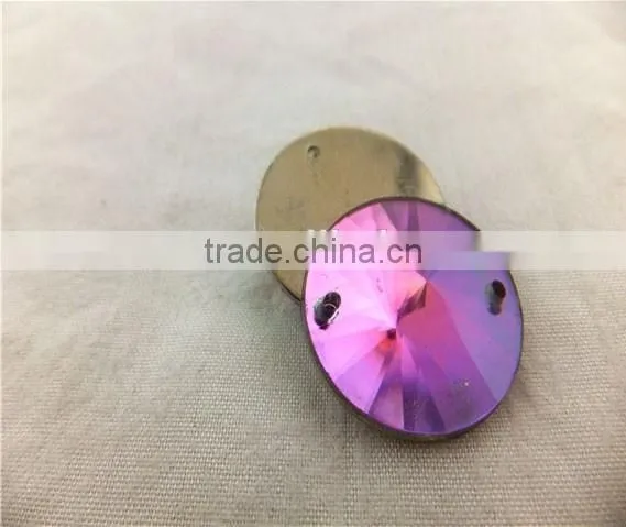 Round Shape Acrylic Stone with Rainbow Color