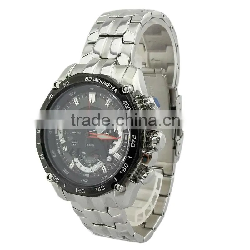 2014 good quality stainless steel wrist yellow watch