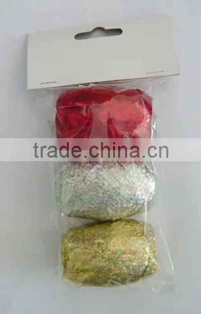 HOT SALE 3PK Mix Color 10 meters Metallic Poly Curly Ribbon Gift Bow