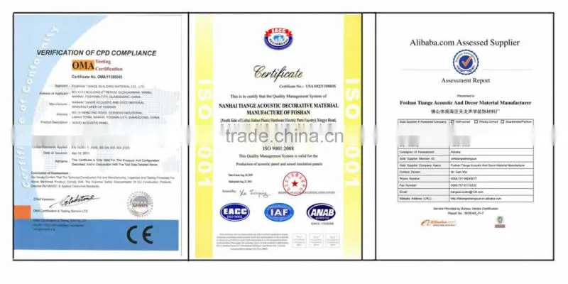 Glass wool fabric acoustic wall panel