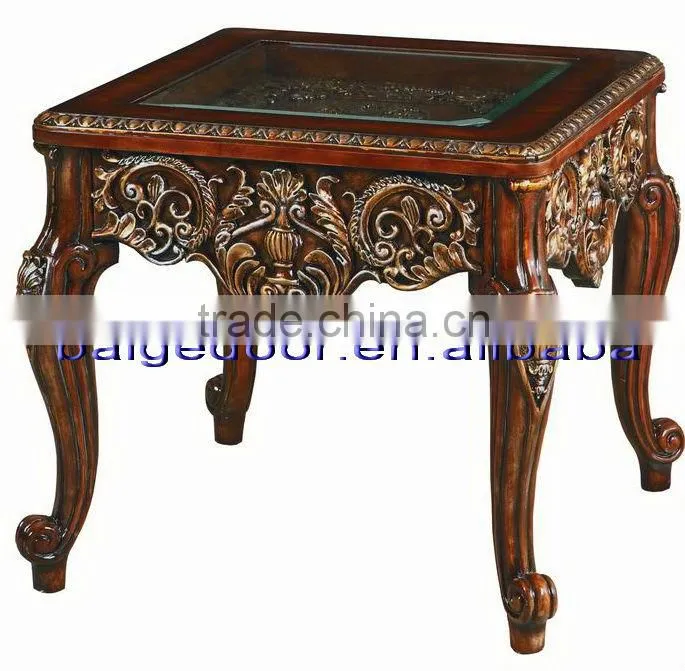 Fancy Carved Wooden Console Tables with Mirror S-1650