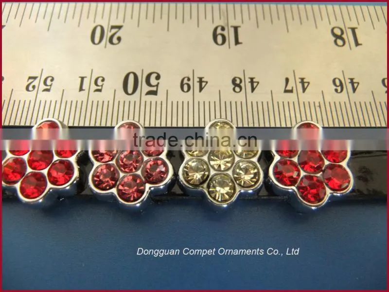 Factory DIY jewellery accessories 10MM Rhinestones crowns alloy slide charms
