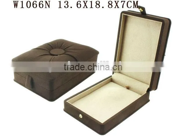 W1066LS Classic Suede Luxury Gift Wood Jewelry Box for Bracelet Chain