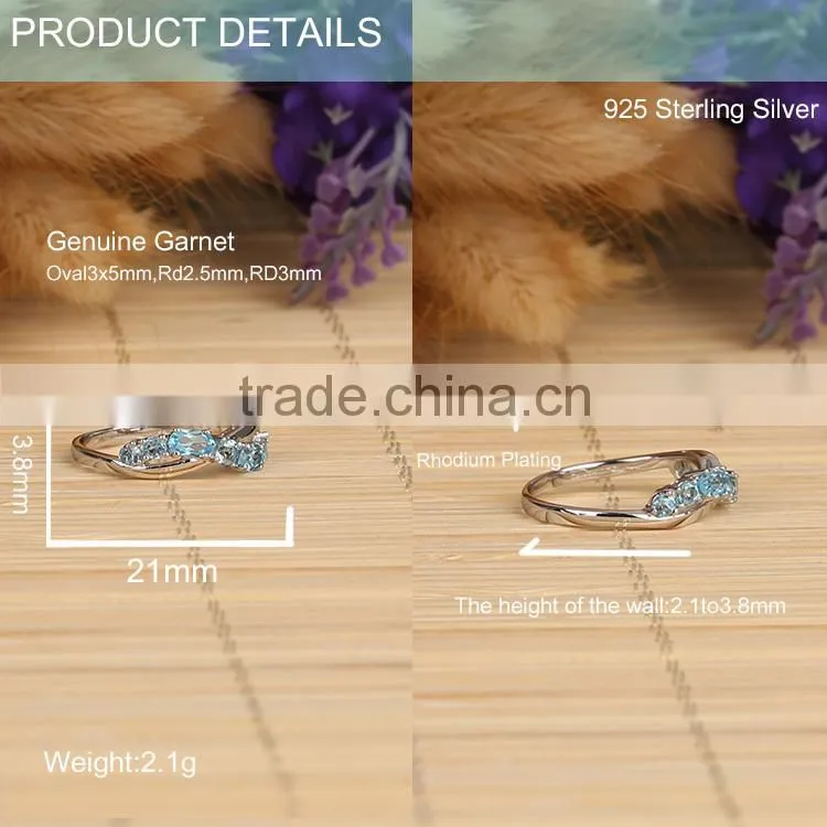 jewelry factory wholesale hot selling new fashion costume jewelry blue topaz rhodium plated silver jewelry ring
