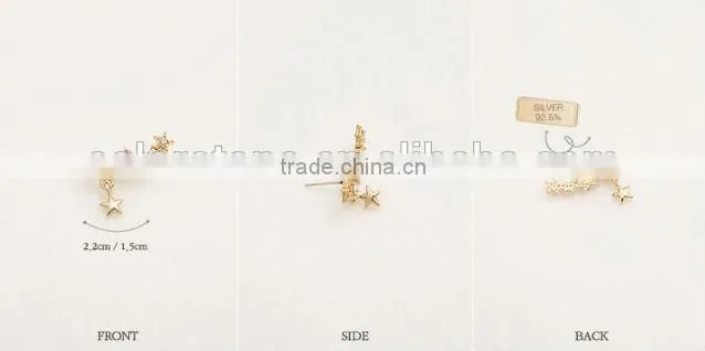 Delicate Star Earrings Crystal Star Earrings Rose Gold Star Earrings