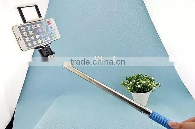 New arriving Dual clip pad and phone holder,selfie stick wired extendable monopod holder