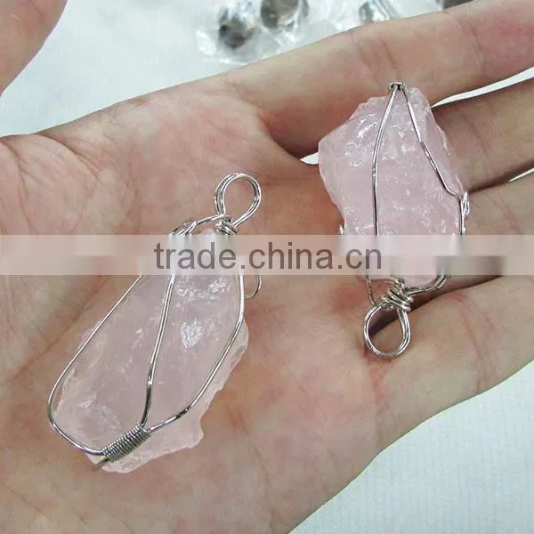 JF6616s Wholesale gold plated smoky quartz triangle pendant