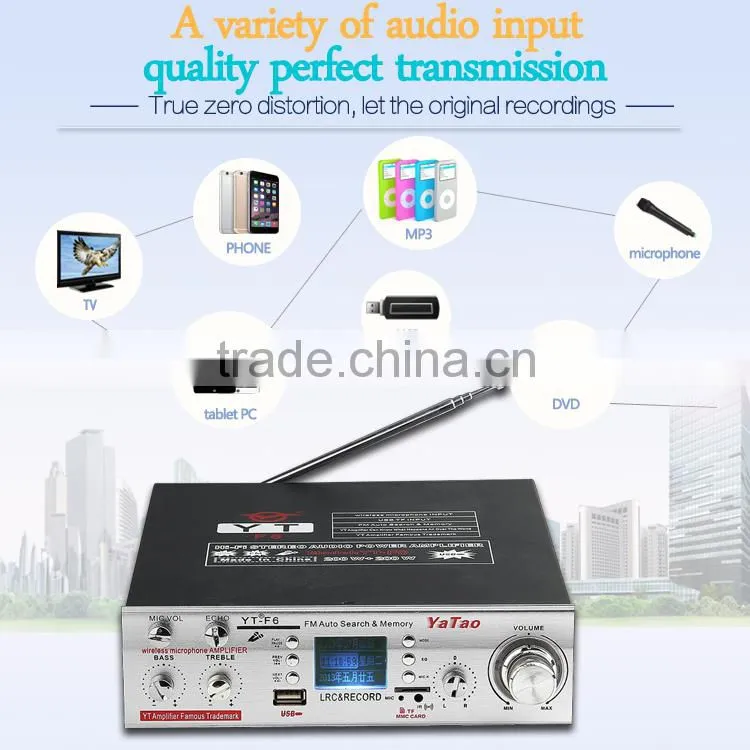 5 channel usb mixer amplifier YT-F6 with Karaoke support FM/MIC/TF/USB