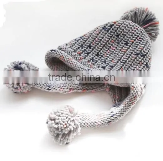 Wholesale custom pom pom knit crochet hat beanie hats