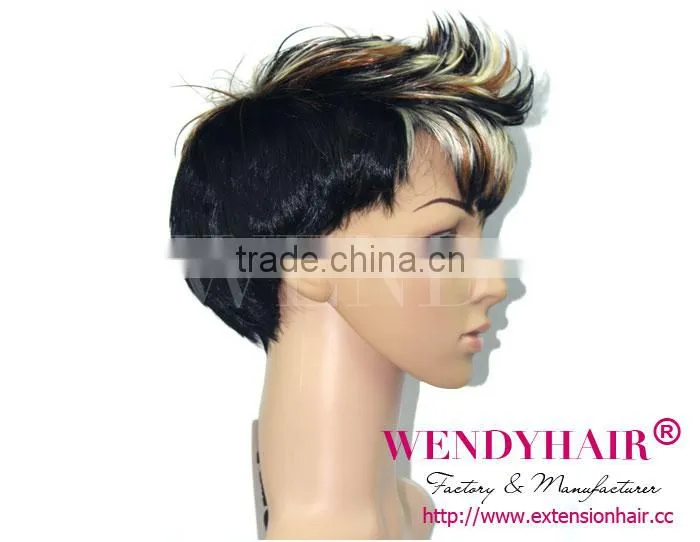 Woman wig short hair colorful and beautiful special fashion style