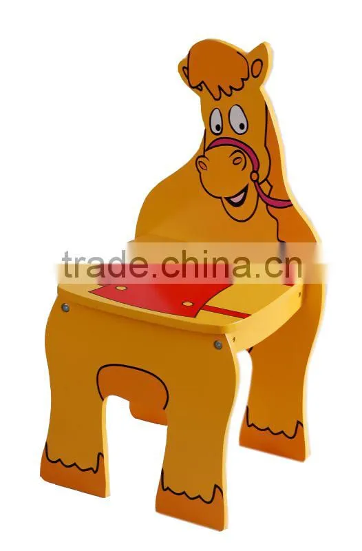 kindergarten Wooden Cartoon Horse Shaped Chair