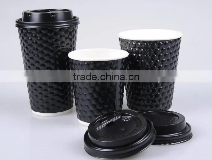 Custom logo Printed Disposable Single Wall Coffee Paper Cups with Lids