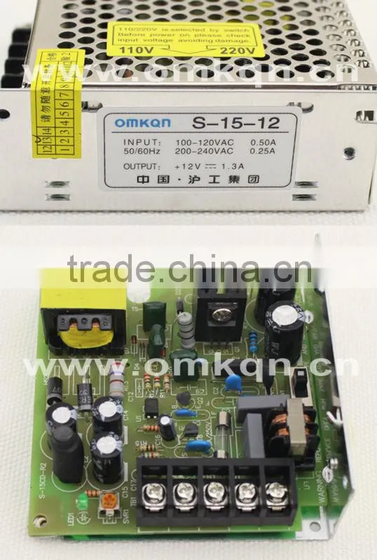 S-15-12 CE approved 12vdc single output switching power supply 110v to 12v dc converter