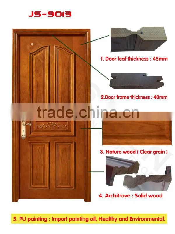 Hot sales wooden door wooden interior door with carve