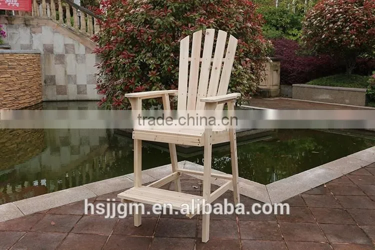 wooden outdoor high bar chair
