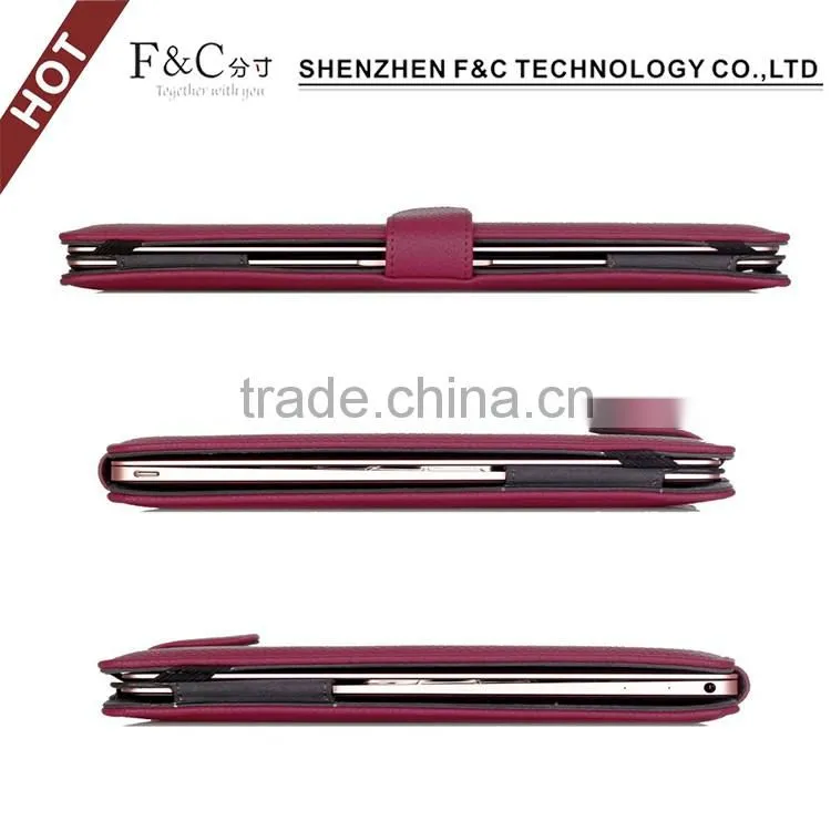Shenzhen F&C hand-crafted premium PU leather Material folio cover for macbook pro case 11" 12" 13" 15" Compatible