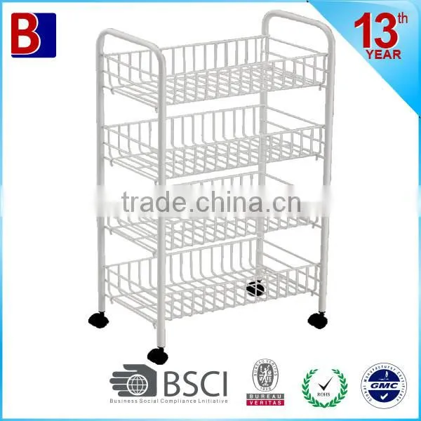 4 tiers morden immersing-plastic kitchen trolley