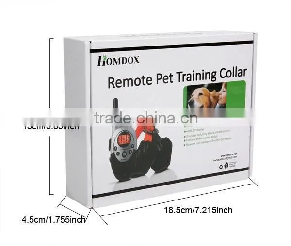 Homdox Remote Pet Training Collar With LCD Display Static Shock/ Vibration/ Sound Function AM003213