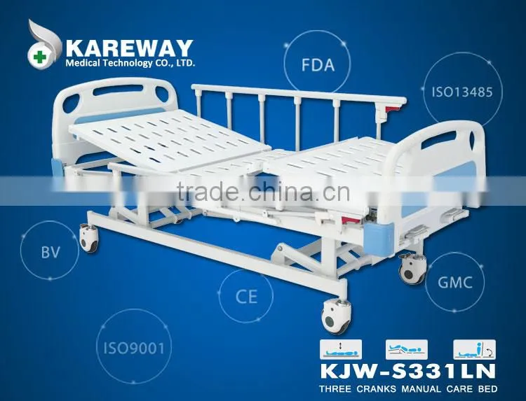 Alibaba china supplier medical equipments manual hospital abs three crank manual medical bed