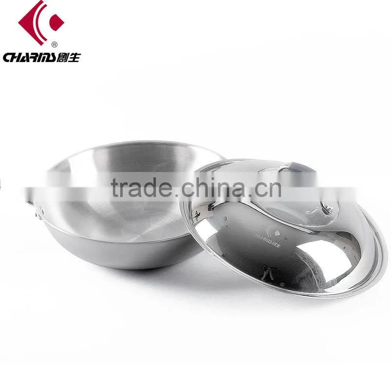 Tri-ply Stainless Steel Deep Wok