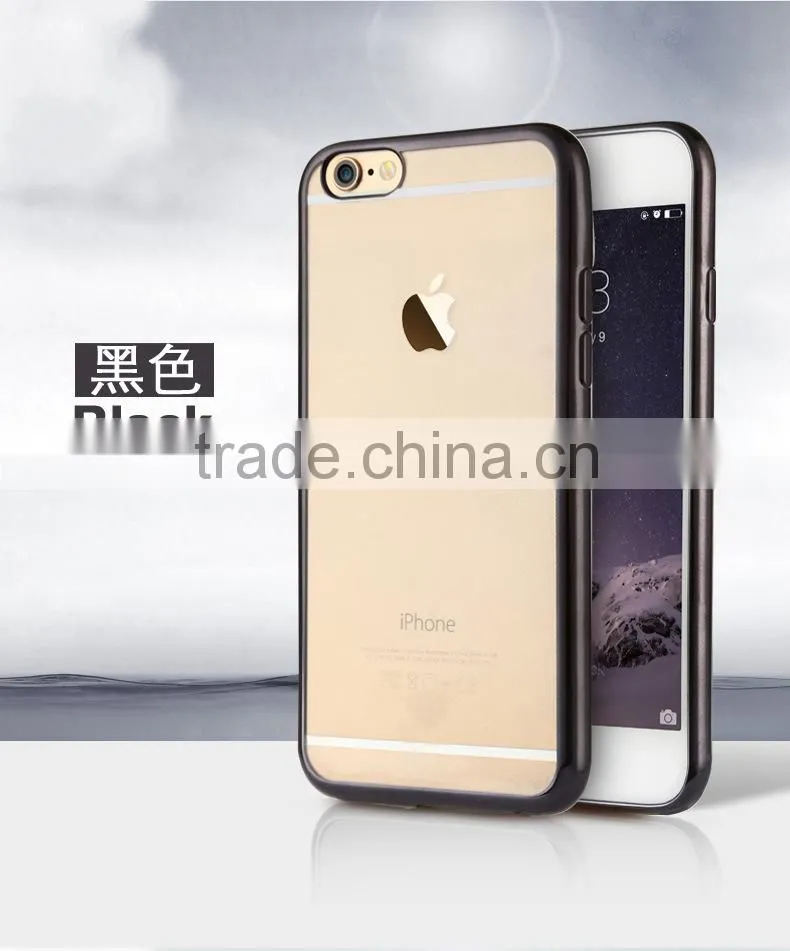 luxury Clear Crystal Chrome Side Soft TPU Case Cover For Apple iPhone 6s Plus