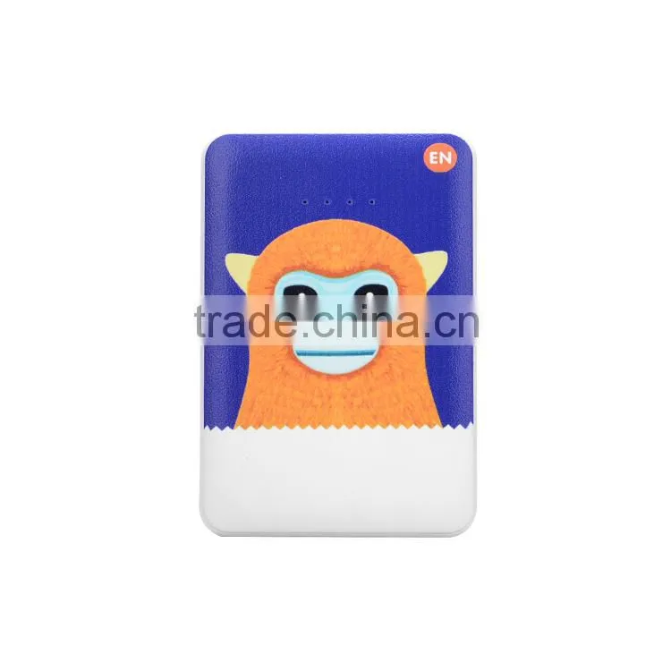 New A A 18650 battery lovely cartoon power bank free custom logo
